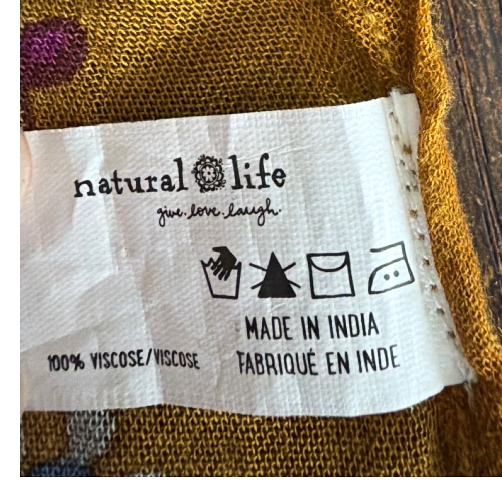 NATURAL LIFE Floral Kimono Cardigan - Purple & Mustard - Picture 8 of 8